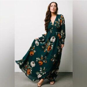 Green Floral Dress Maternity Friendly